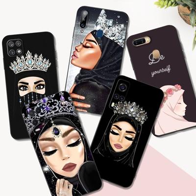 Черный чехол из ТПУ для OPPO A16 A16S A55 A94 F17 F19 Pro Reno 4 5 Lite 6 4G 5G мусульманская исламская девушка королева