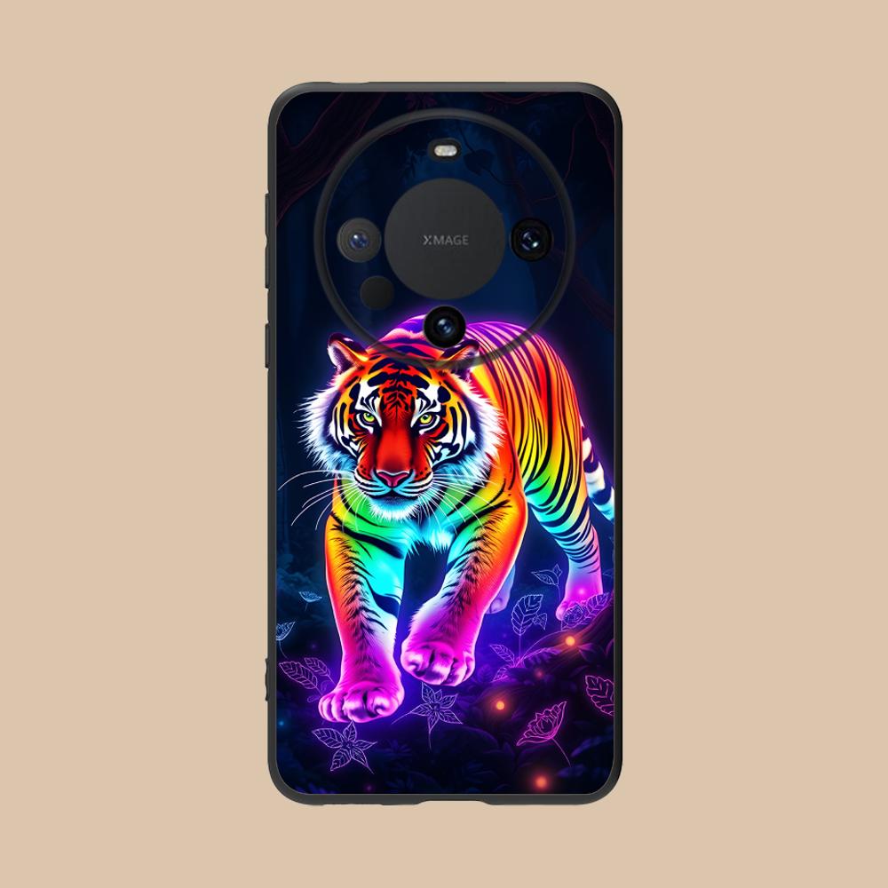 Tiger Neon Mobile Cell Phone Case for Huawei Mate 60 50 40 30 20 10 Pro Plus Lite E 5G Colorful Printing Cover Pretty Cellphones
