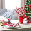 10Pcs Chritsmas Tree Pendant Christmas Artificial Berries Stem Holly Frosted Berry Picks for Xmas Tree New Year Party Home Decor