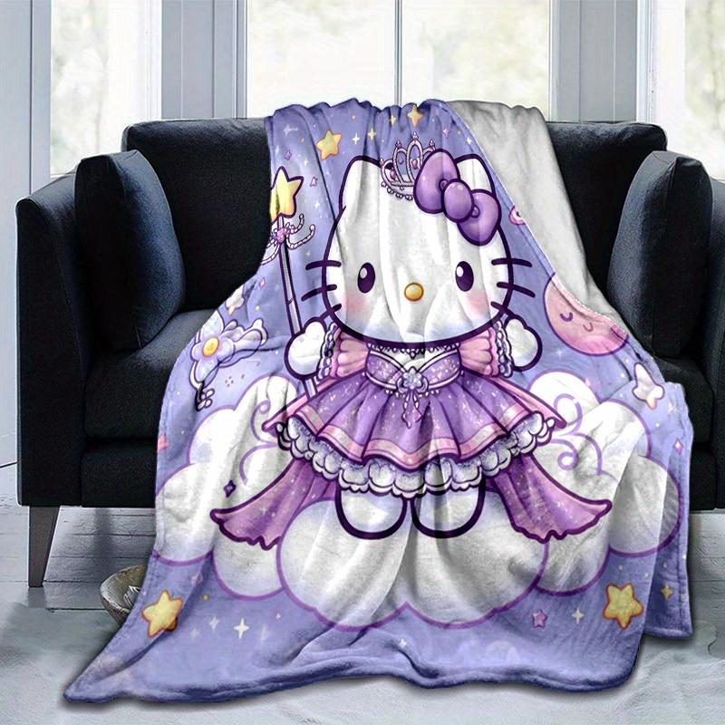 1pc. Hello Kitty Purple Stars Clouds Fairy Tale Blanket - Home Office Outd