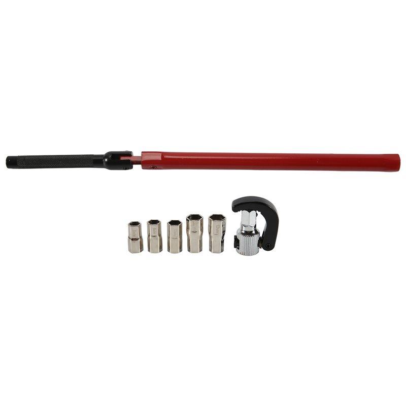 ABJI-Faucet Wrench Carbon Steel Plumber Socket Wrench With 5 Sockets And 1 Chuck Tap Back Nut Wrench Kitchen Sink Keys
