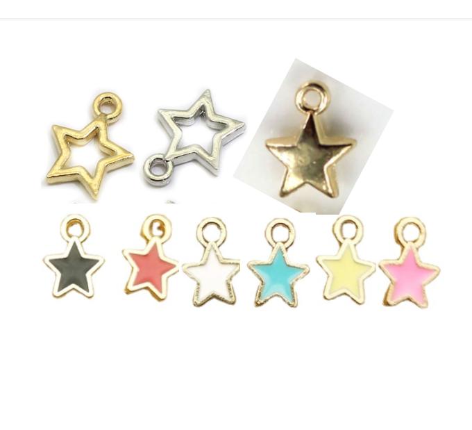 Charms Star 6mm Antique Gold Plated Color Pendants for Jewelry Making DIY Handmade Craft