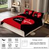 3-piece Set Red and Black ME and YOU Letters Pattern Printed Bedding Set for Bedroom Hotels Queen King Double Bed