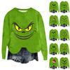 Ayollar Modasi Dumaloq Bo'yinli Pullover Top Uzun Yengli Tee Rojdestvo Bosmali Sviter