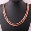 11/13/16mm Polished Fashion Mens Chain Stainless Steel Curb Cuban Link Necklace-Rose Gold-16mm-10.5inch bracelet