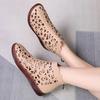 Women Boots  New Spring Summer Leather Sandals Women Breathable Hole Boots Flat Soft Non-slip Comfortable Shoes for Women