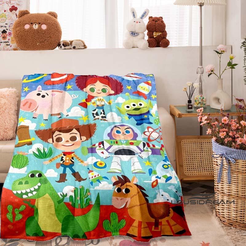 3D Printed Toy Story Cartoon Warm Soft Fluffy Blanket Suitable for Children and Adults, Sofa Bed Blanket Cover, Travel Gi