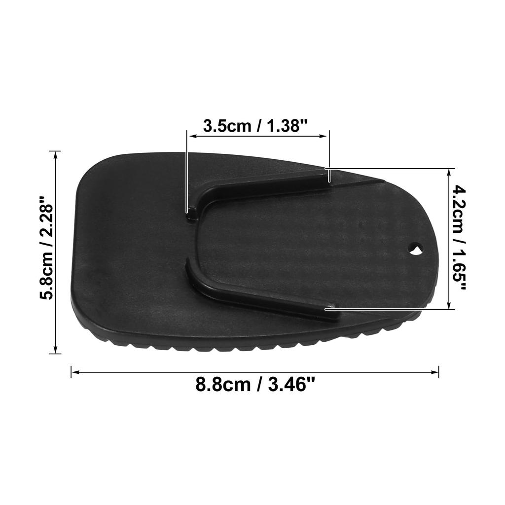 Motoforti Motorcycle Kickstand Pads, Support Plate Pads, Parking Side Stand Extension Pads, 8 Pieces, Black