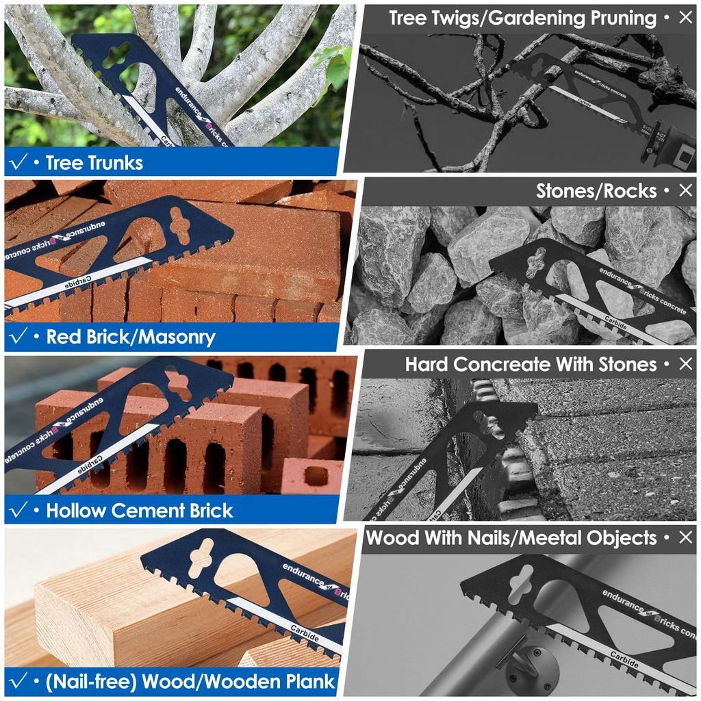 12/18-дюймовое полотно для возвратно-поступательной пилы, универсальное режущее полотно для сабельной пилы, легированная сталь, кирпич, бетон, пила для резки каменной кладки