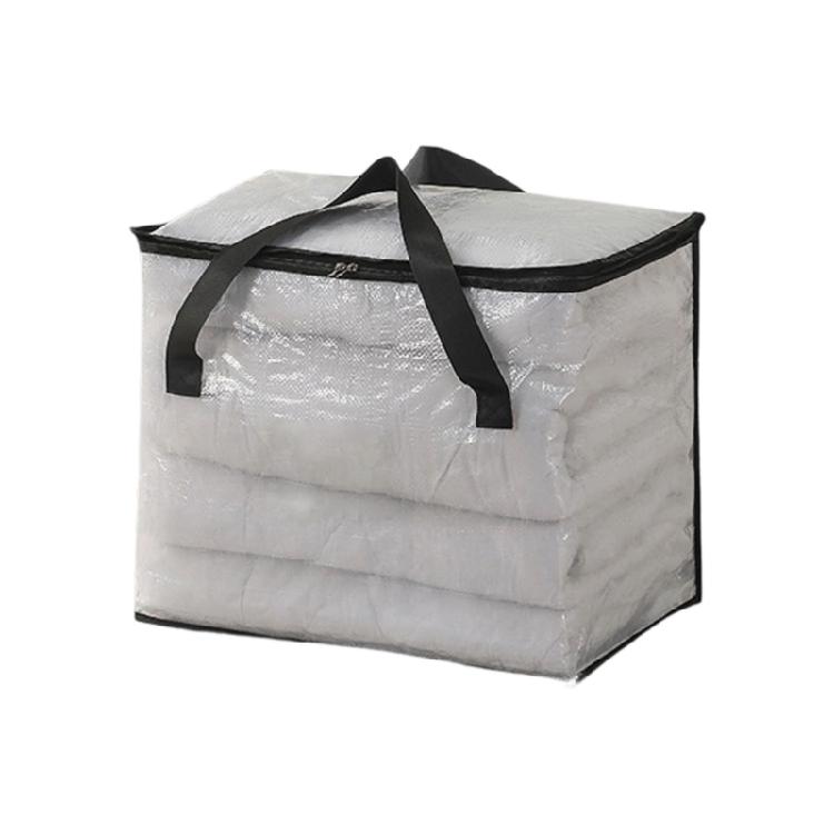 Clear Clothing Storage Bag PE Carry Holder with Wide Handles for Closet Shelves Moving Days and Room Use Daily