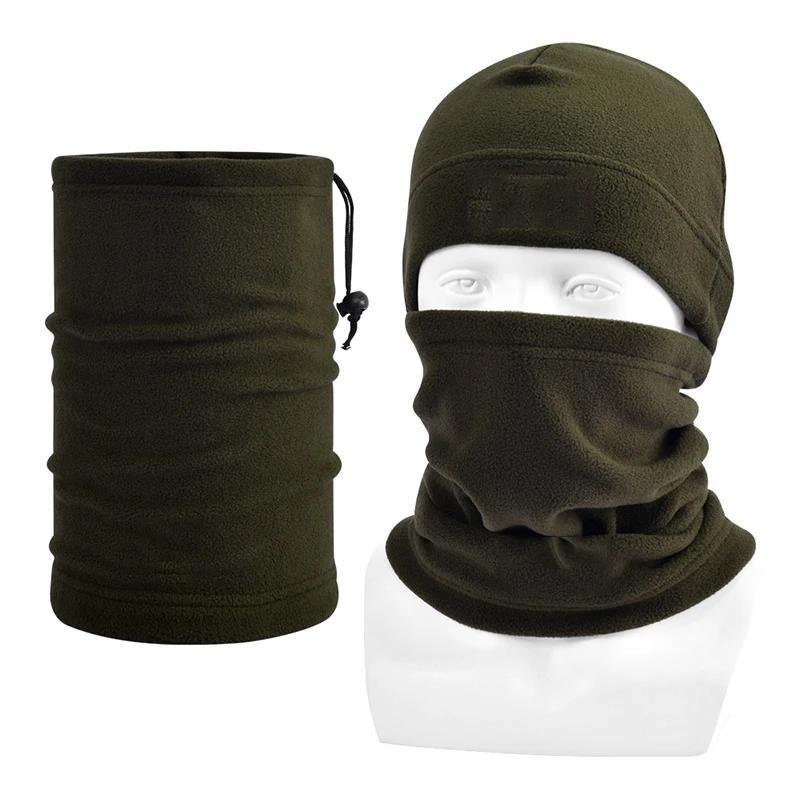 Winter Fleece Hat and Scarf Set Thermal Head Cover Warm Balaclava Face Mask Neck Warmer Sport Cycling Ski Scarf Hat
