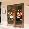 Spring Fox Window Clings Cartoon Fox Flowers Butterflies Glass Sticker Removable Cute Animal Window Decals for Home Office Shop