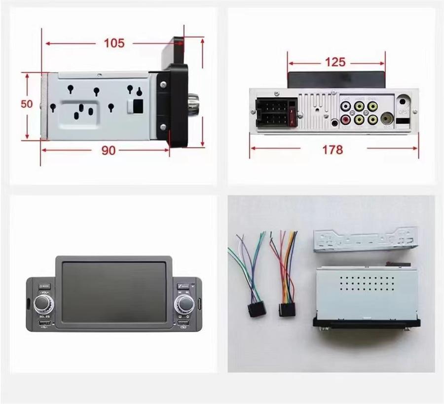 5" Сенсорный экран Автомагнитола Стерео /Bluetooth MP5-плеер FM USB В приборную панель