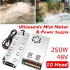 250W 10 Head Ultrasonic Mist Maker Industry Fogger Humidifier + Power Supply