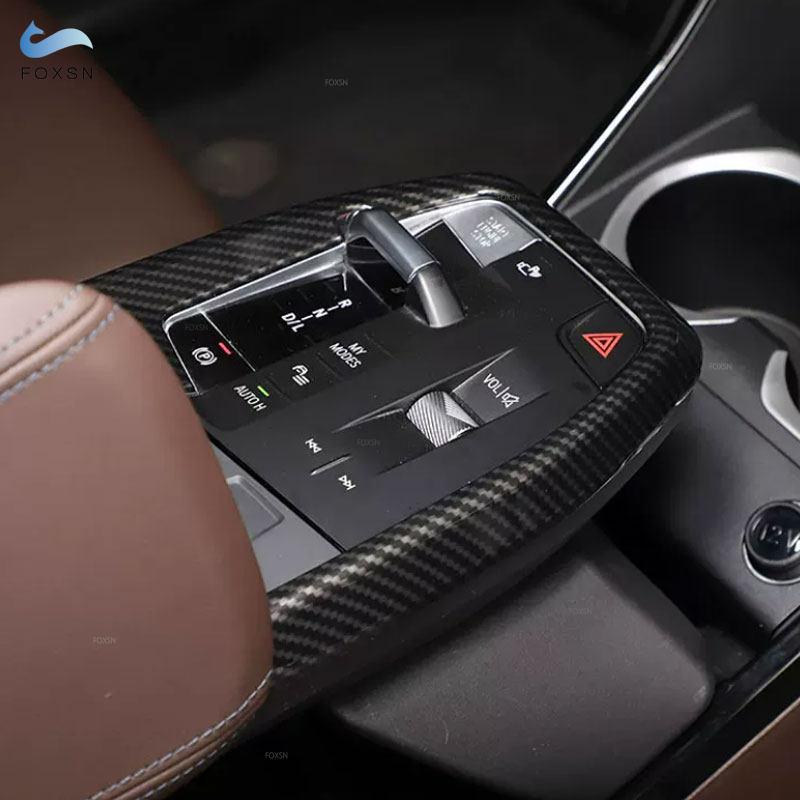 For BMW X1 iX1 U10 U11 2024 ABS Carbon Fiber Texture Car Styling Interior Center Console Gear Shift Panel Frame Cover Trim