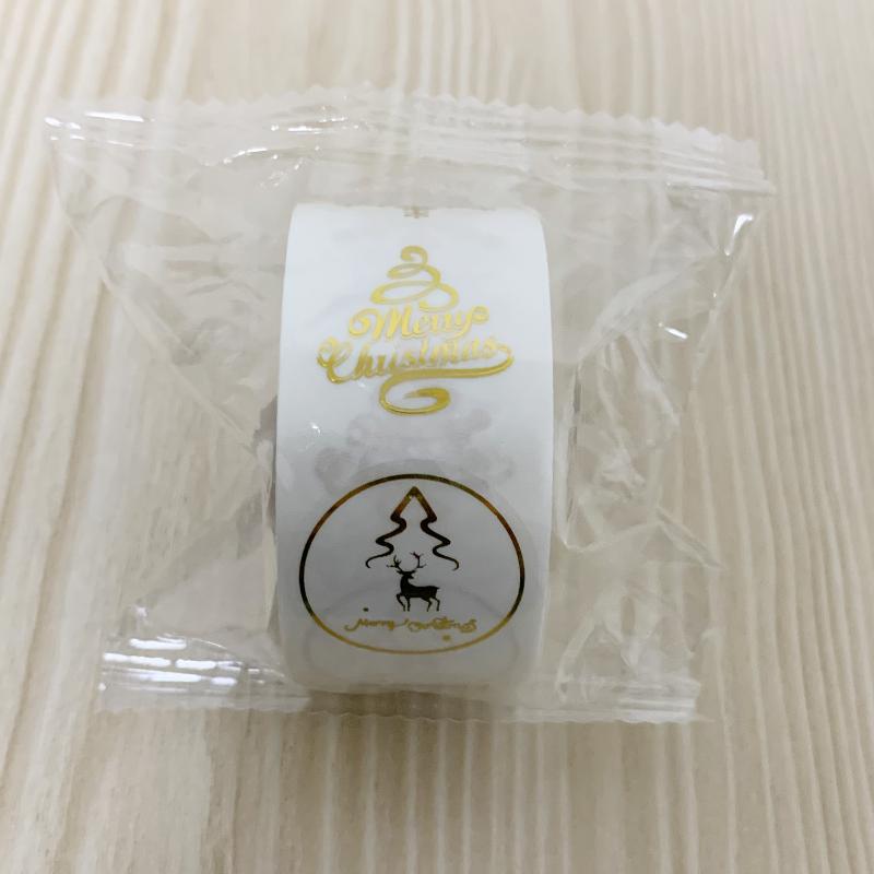 500 шт. Наклейки для вечеринки, Рождественские, для упаковки подарков, этикетки, скрапбукинг, милые канцелярские наклейки, круглые прозрачные наклейки с Рождественским снеговиком