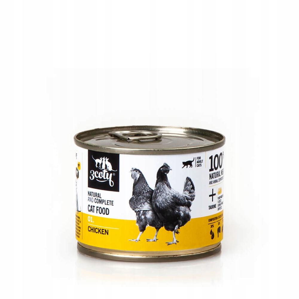 Wet Cat Food 3Coty Chicken With Hearts Adult 6 X 180G