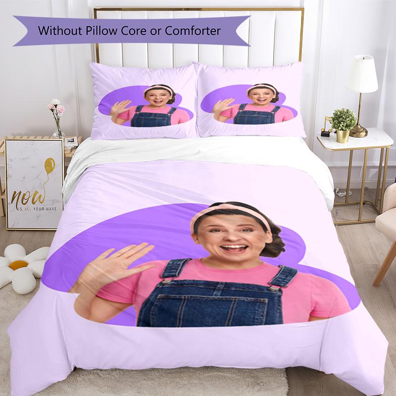3pcs Ms. Rachel Bedding Set Duvet Cover Closure Includes 1 Duvet Cover & 2 Pillowcases, Soft and Comfortable for All Seasons.