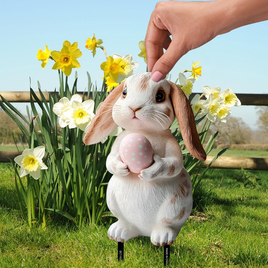 Креативный садовый колышек в виде кролика и яиц для фестивального уличного украшения, вставка для газона, сезонное украшение для двора, ПВХ-аксессуар