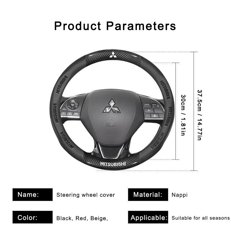 gzbf5 Carbon Fiber Pattern Car Steering Wheel Cover For Mitsubishi Outlander Pajero Asx Colt Lancer Evolution X L200 Triton RALLIART