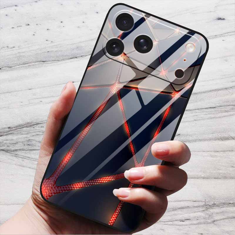 Cartoon Patterns Case For iPhone 17 Pro Plus Capa 17 Pro Max Bumper Luxury Tempered Glass Hard Back Cover iPhone17 Air Funda