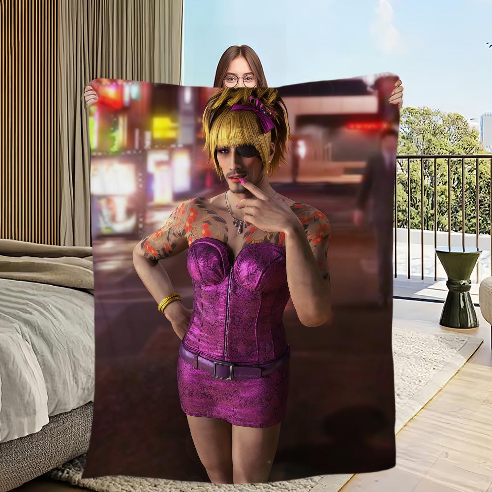 Y-Yakuza Game Goromi Blanket For Sofa Room Microfiber Bedding Blanket office Travel Gift Home