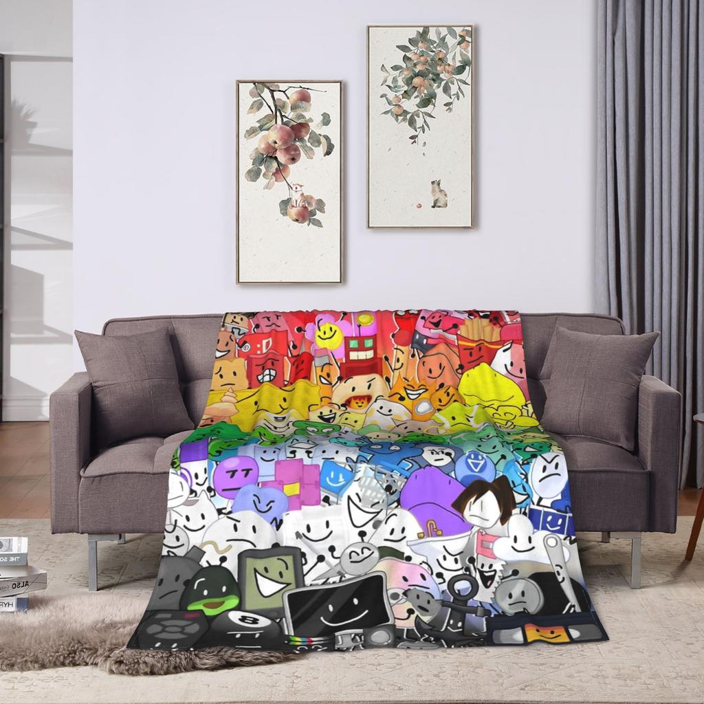BFDI Inanimate Insanity Blankets Fleece Summer Portable Warm Throw Blankets for Sofa Office Bedding Throws