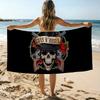Крутое полотенце Guns N Roses Rock Skull, пляжное полотенце, большого размера, быстросохнущее, впитывающее, мягкое, для плавания, пляжное полотенце для мужчин и женщин