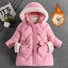 Осенне-зимняя куртка для девочек, теплая, с капюшоном, верхняя одежда, детская хлопковая одежда, пальто принцессы, детская одежда