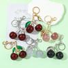 Fruit Cherry Bag Chain Charm Keychain Exquisite Red Cherry Key Chain for Women Bag Purse Pendant Accessories Gift