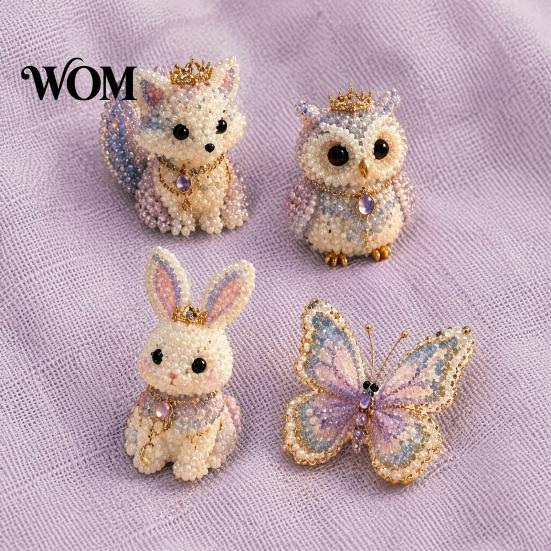 Beaded Animal Craft Set 1 3D DIY Kit, Beading Art Crafts Kit with Beadwork Instructions, Handmade Insect Bird Fairy for Kids Adults Beginners