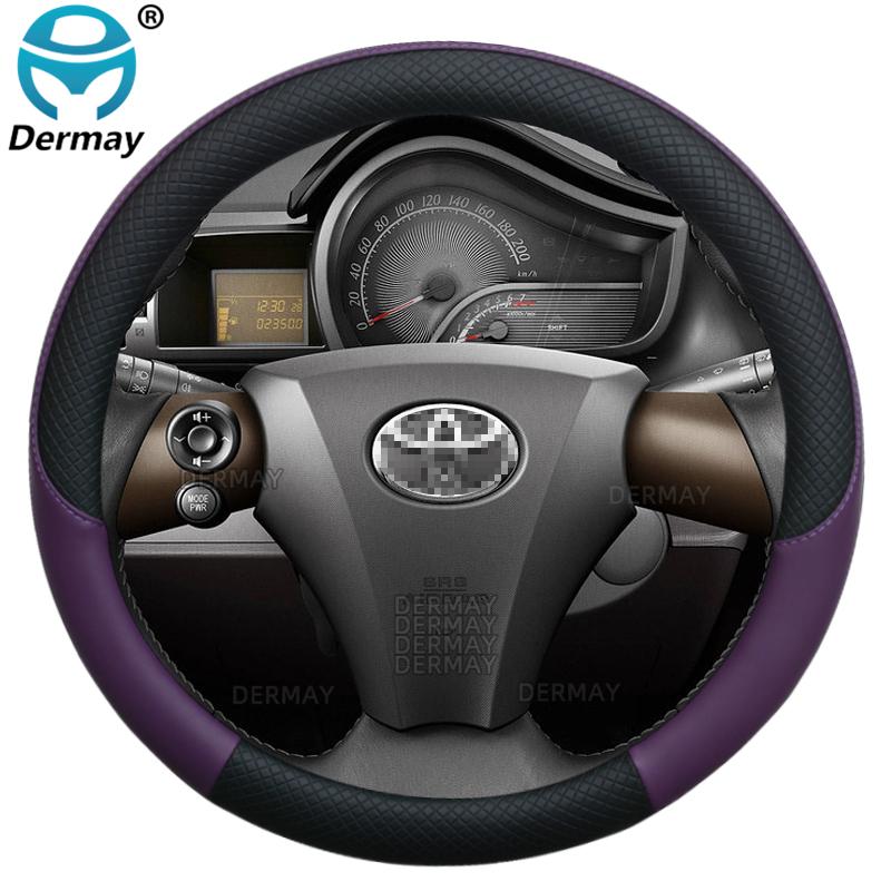 100% Бренд DERMAY Чехол на руль автомобиля из ПУ кожи для Toyota IQ Scion iQ Singulato iC3 Высококачественные Автоаксессуары