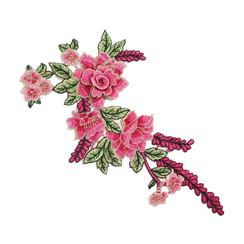 Мода Популярный Полиэстер 1PC Высокое Качество Вышивка Моды Шитье Нашивки DIY Аппликация Нашивки Одежды Аксессуары Цветок