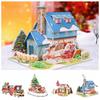 Christmas House Paper Card Jigsaw Train Children Model Toy Christmas 3D Puzzle  Toddlers