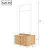 Wardrobe (single item 70 × 55 × 170 cm), double door design with large storage compartments, cartoon-shaped handles and raised feet, wood color