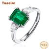 Кольцо Tancision из стерлингового серебра 925 пробы Fashion Lab Emerald Retro