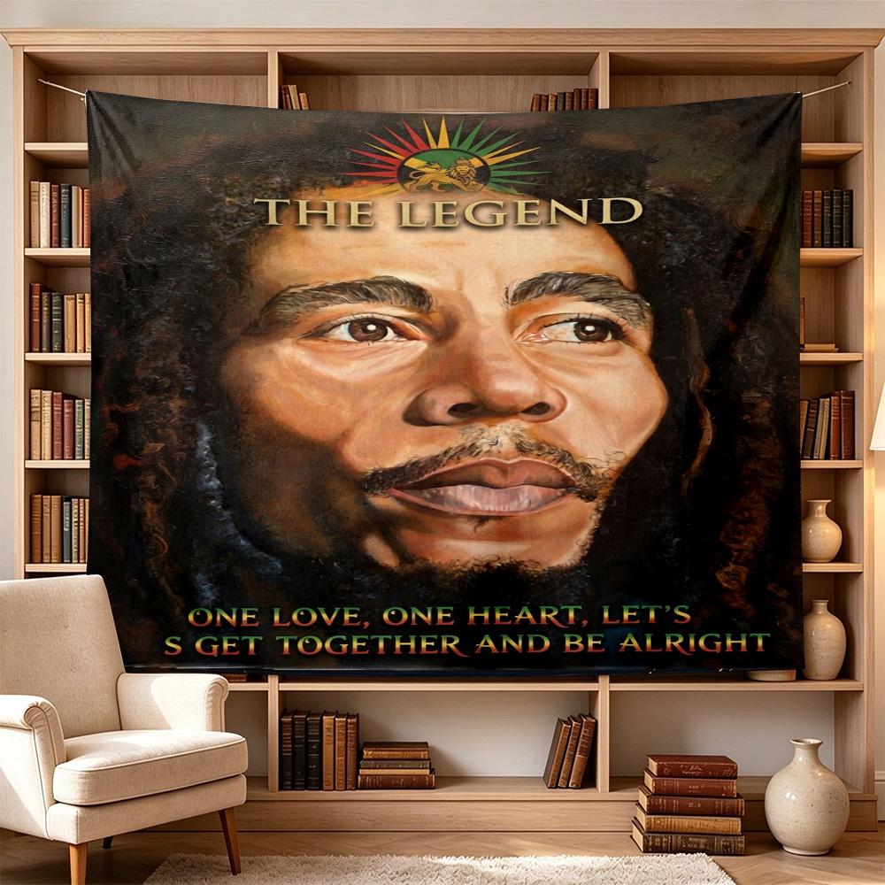 Bob Marley Reggae Guitar Legend Decorative Wall-Hanging Tapestry, Home Ornament for Living Room,Dorm and Fan Parties,Multi-style,celebrities,cartoons,