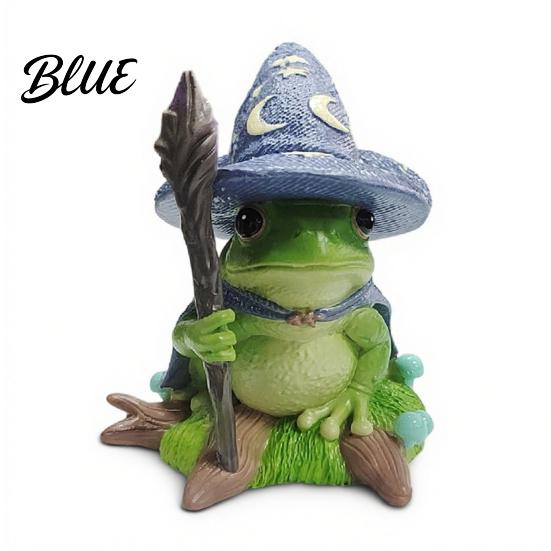 Halloween Wizard Frog Miniature Creative Ornaments Magic Resin Ornament Witch Figurine Micro-landscape Tabletop Accessory Statue for Home