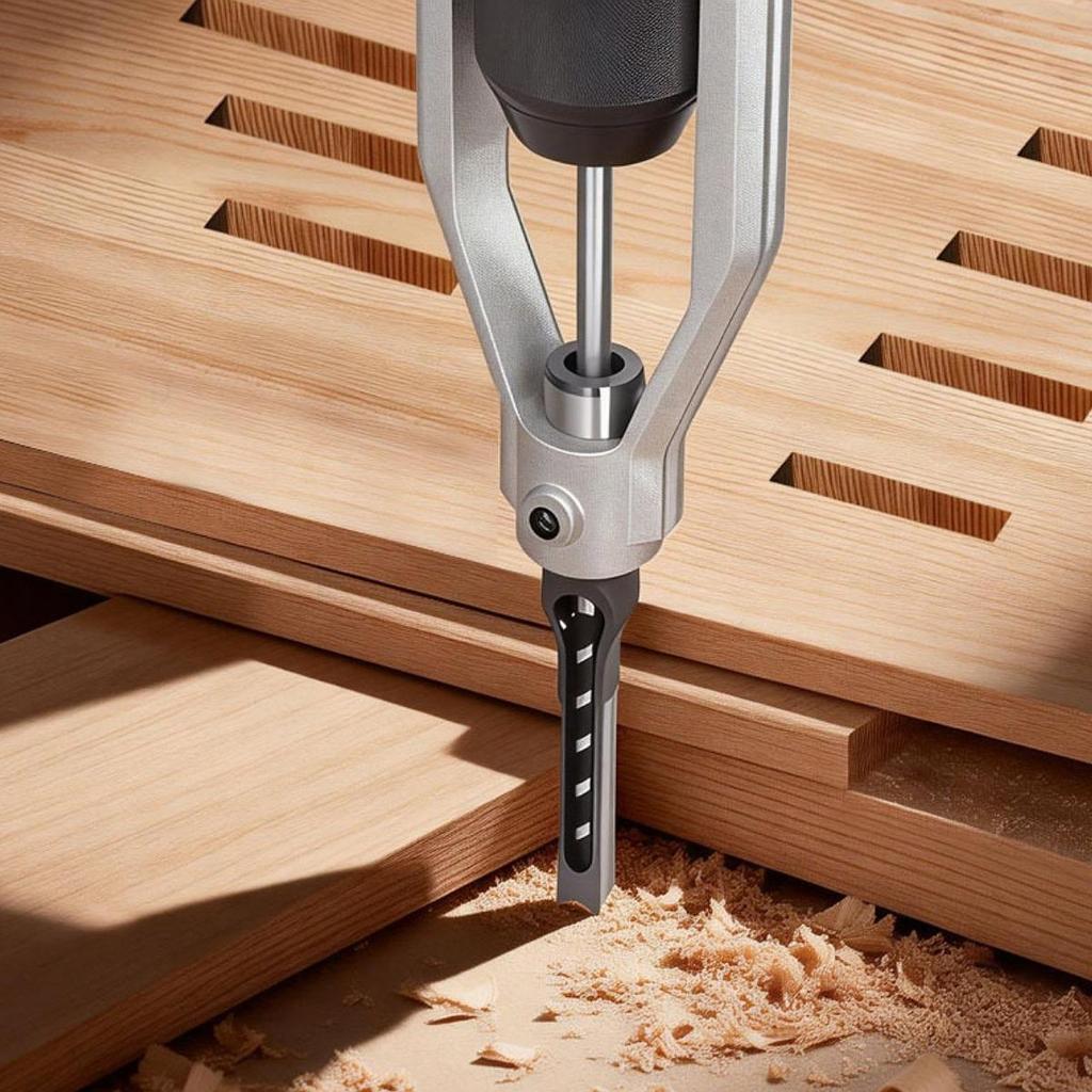 Square Hole Drill Adapter Mortising Attachment Easy to Use Practical Portable Fixed Bracket
