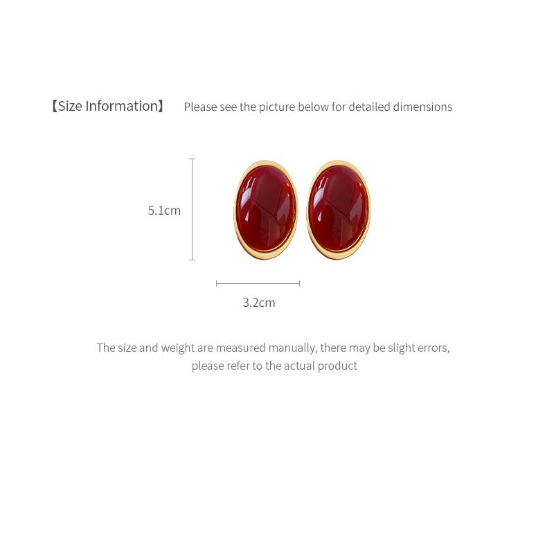 Exaggeration Retro Geometric Ellipse Resin Stud Earrings for Women Personality Charm Wedding Bride Party Jewelry No Fade Gift2