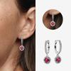 Authentic 925 Silver Cherry Blossom Bow Heart Hoop Stud Drop Earrings plata de ley Jewelry DIY Birthday Gift Original