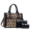Latest Leopard Print Mother Purse Threepiece Set Retro Simple Commuting Oneshoulder Armpit Bag Casual and Modern Tote Bag