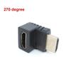 Male To Female HDMI-compatible Converter 90 270 Degree Right-angle Adapter Elbow Connector for HDTV Tv Cable