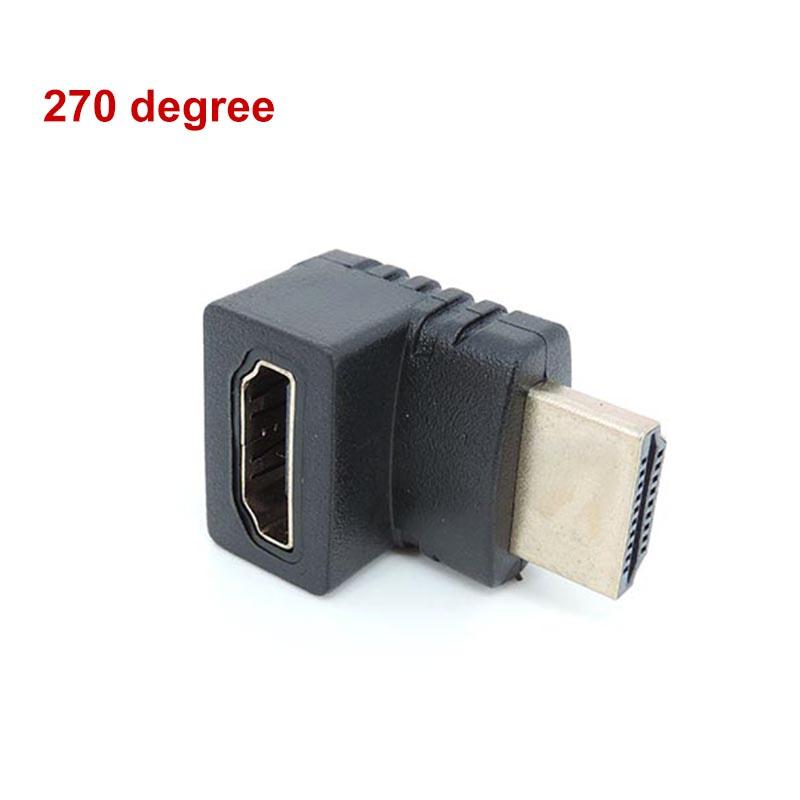 Male To Female HDMI-compatible Converter 90 270 Degree Right-angle Adapter Elbow Connector for HDTV Tv Cable