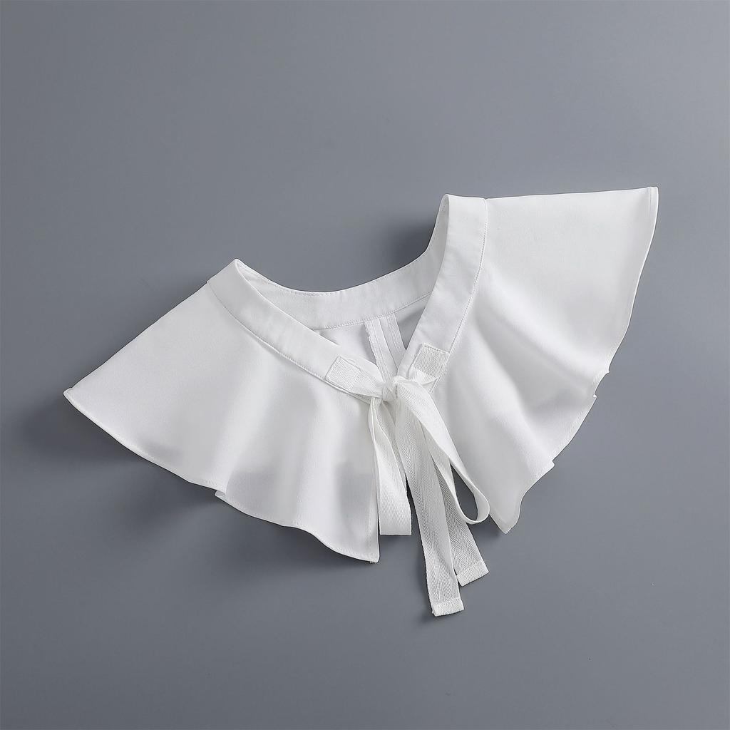 White Korean Shirt Detachable Collar Wraps for Women Blouse Tops Lapel Fake Collar Shawls Ladies Dress Small Cape