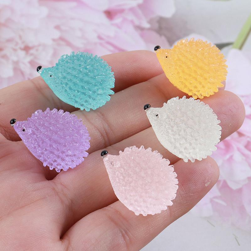 5 шт./компл. красочные светящиеся украшения в виде ежа из смолы светятся в темноте милые животные аквариум микро ландшафтный декор