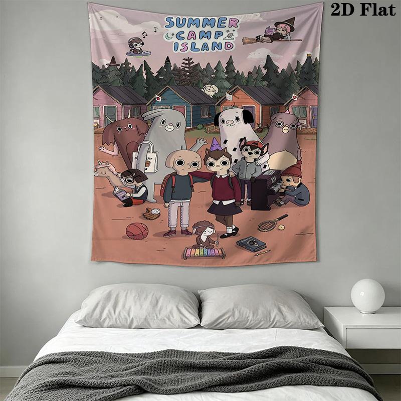 Summer Camp Island cartoon Pattern Home Decor Tapestry, Wall Hanging, Decorative RV Wall Cloth.XGT0914529