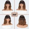 MISS WIG Synthetic Wavy Wig With Bangs Soft Short Bob Wigs For Women Shoulder Length Women's Curly Wigs Cosplay Daily