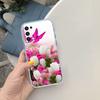 CJ17 Beautiful Roses Flower Soft Shell Transparent Phone Case for Motorola Moto G7 G8 G9 G84 G85 G73 G24 G15 Z2 Play Power Plus