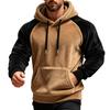 Men Fluffy Hoodie Fuzzy Loose Pullover Hoodie Casual Warm Hooded Fleece Sweatshirt with Pocket Drawstring for Autumn Winter Street Wear